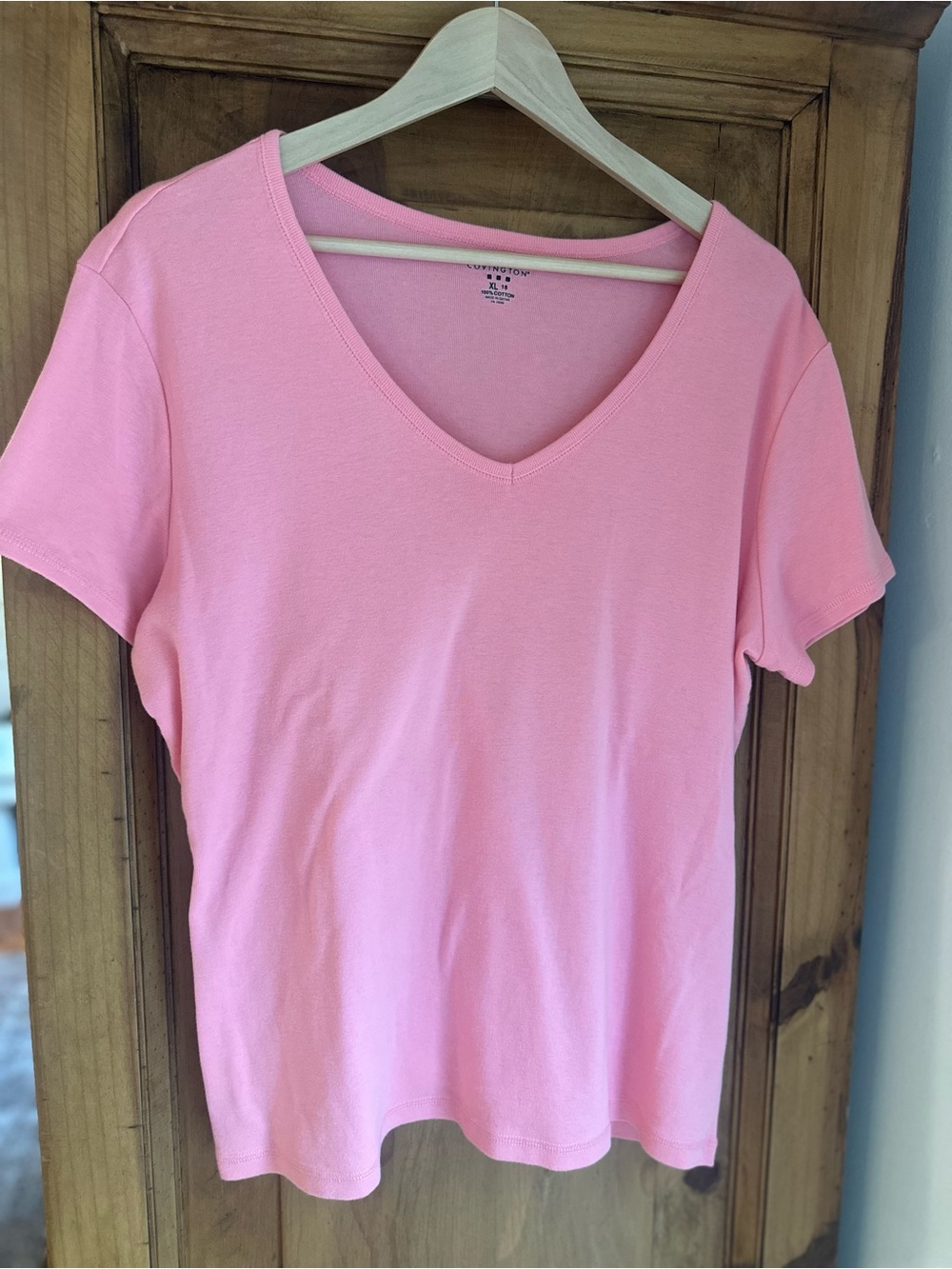 Women’s Classic Pink V-Neck Women’s Top 100% Cotton XL